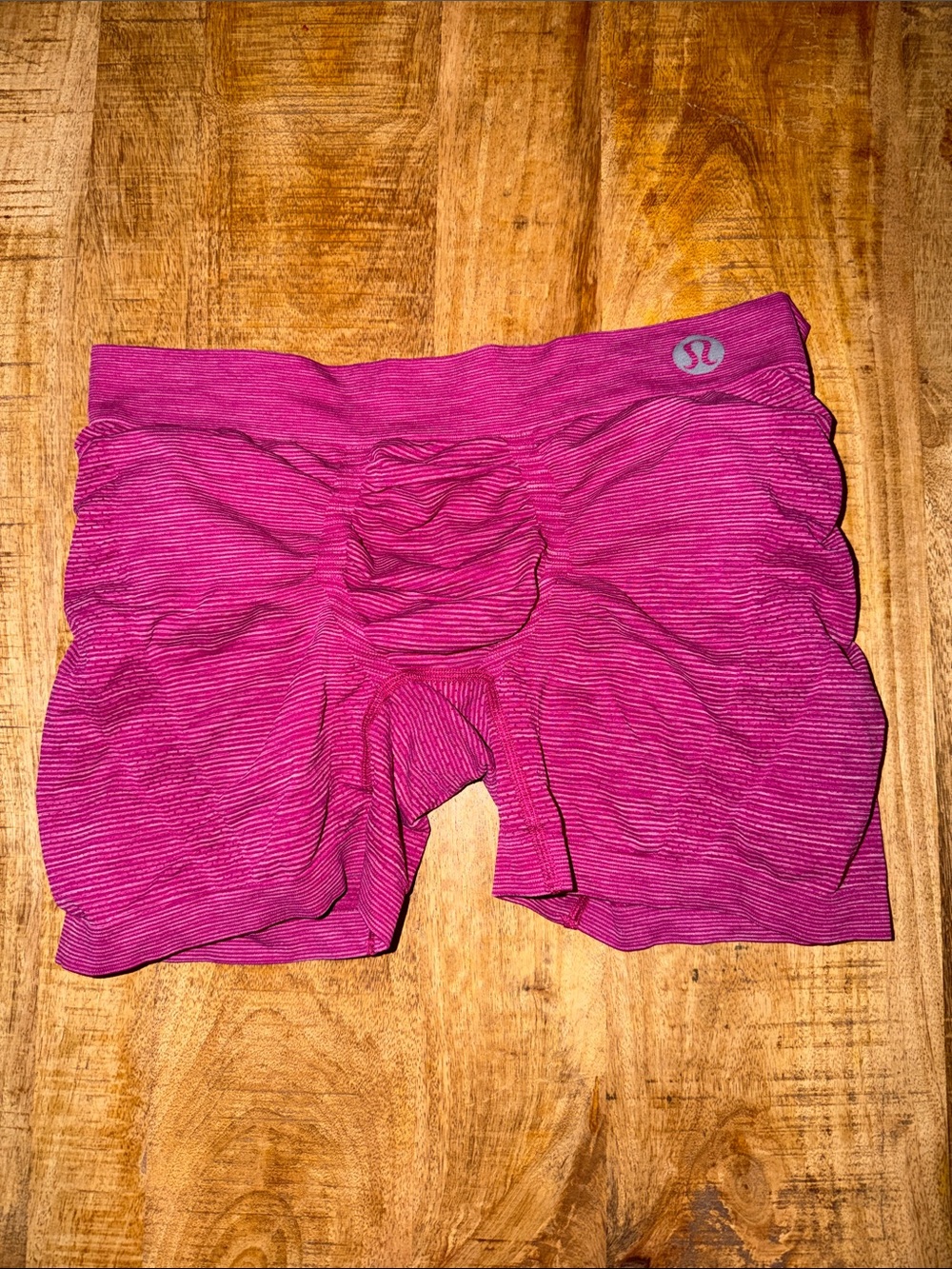 lululemon athletica Magenta Ruched Bike Shorts